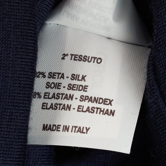 Brunello Cucinelli Navy Wool Ruched Long-Sleeve Bubble Hem Knit Dress - Picture 11 of 12